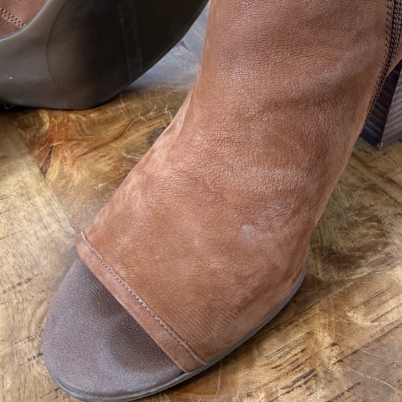Franco Sarto Tan Peep-Toe Ankle Boots - Picture 5 of 7